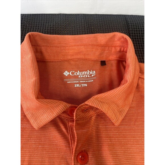 Columbia PFG XXL Mens's‎ Polo Performance Fishing Gear Orange - Picture 2 of 5